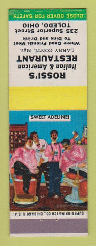 Matchbook Cover - Rossi's Italian American Restaurant Toledo OH