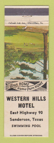 Matchbook Cover - Western Hills Motel Sanderson TX WEAR