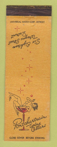 Matchbook Cover - Pontchartrain Wine Cellars Detroit MI girlie WEAR