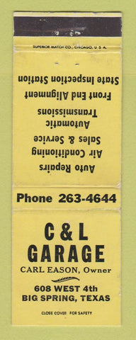 Matchbook Cover - C&L Garage Big Spring TX WEAR