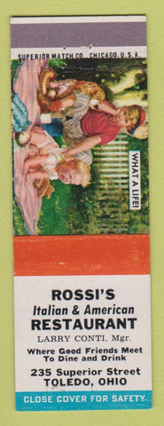 Matchbook Cover - Rossi's Italian American Restaurant Toledo OH