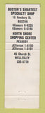 Matchbook Cover - Charles Sumner Shoes Boston MA Wellesley