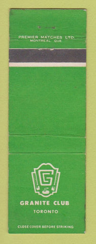 Matchbook Cover - Granite Club Toronto ON