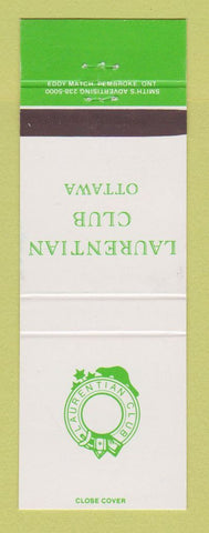 Matchbook Cover - Laurentian Club Ottawa ON