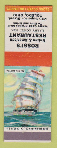 Matchbook Cover - Rossi's Italian American Restaurant Toledo OH