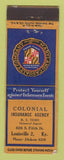 Matchbook Cover - Colonial Insurance Agency Louisville KY WEAR