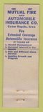 Matchbook Cover - Mutual Fire and Auto Insurance Cletus Cox Dubuque IA