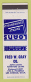 Matchbook Cover - Fred Gray Loans Los Angeles CA