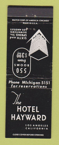 Matchbook Cover - Hotel Hayward Los Angeles CA WEAR