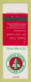 Matchbook Cover - North Shore Winter Club North Vancouver BC