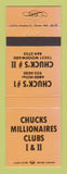Matchbook Cover - Chuck's Millionaires Clubs Detroit MI ORANGE