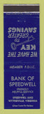 Matchbook Cover - Bank of Speedwell VA Wytheville
