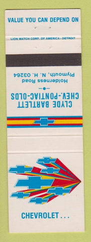 Matchbook Cover - Chevrolet Clyde Bartlett Pontiac Oldsmobile Plymouth NH