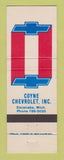 Matchbook Cover - Chevrolet Coyne Escanaba MI