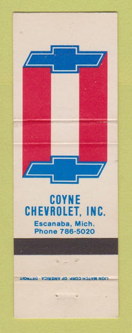 Matchbook Cover - Chevrolet Coyne Escanaba MI