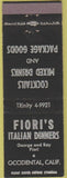 Matchbook Cover - Fiori's Italian Restaurant Occidental CA