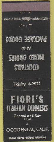 Matchbook Cover - Fiori's Italian Restaurant Occidental CA