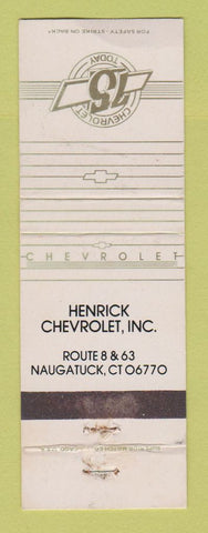 Matchbook Cover - Chevrolet Henrick Naugatuck CT WEAR