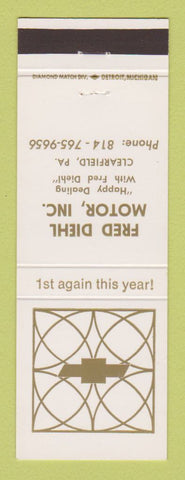 Matchbook Cover - Chevrolet Fred Diehl Clearfield PA