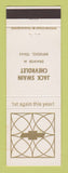 Matchbook Cover - Chevrolet Jack Swain Refugio TX