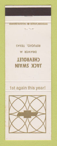 Matchbook Cover - Chevrolet Jack Swain Refugio TX
