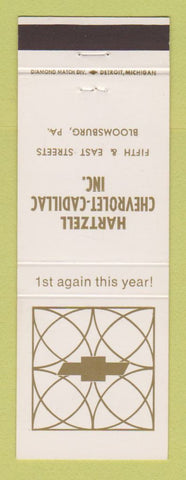Matchbook Cover - Chevrolet Hartzell Cadillac Bloomsburg PA