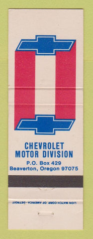 Matchbook Cover - Chevrolet Beaverton OR
