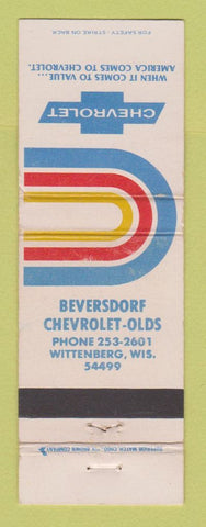 Matchbook Cover - Chevrolet Beversdorf Oldsmobile Wittenberg WI