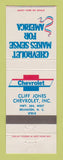 Matchbook Cover - Chevrolet Cliff Jones Belhaven NC