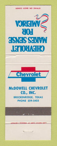Matchbook Cover - Chevrolet McDowell Breckenridge TX