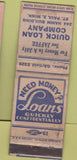 Matchbook Cover - Quick Loan Bank St Paul MN WORN