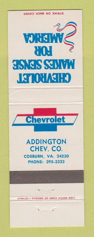 Matchbook Cover - Chevrolet Addington Coeburn VA