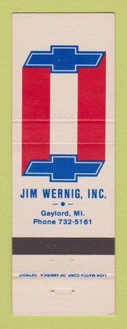Matchbook Cover - Chevrolet Jim Wering Gaylord MI