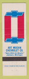 Matchbook Cover - Chevrolet Art Moehn Jackson MI