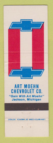 Matchbook Cover - Chevrolet Art Moehn Jackson MI