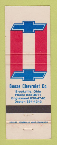 Matchbook Cover - Chevrolet Boose Brookville OH WEAR