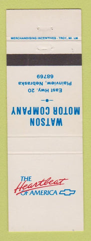 Matchbook Cover - Chevrolet Watson Motors Plainview NE
