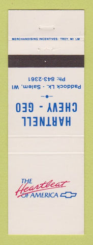 Matchbook Cover - Chevrolet Hartnell Geo Salem WI
