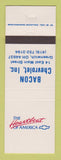 Matchbook Cover - Chevrolet Nbacon Greenwich OH