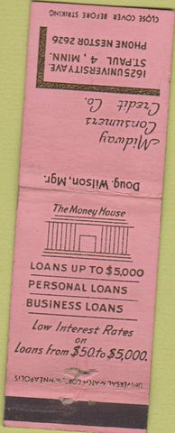 Matchbook Cover - Midway Consumers Credit Loan St Paul MN