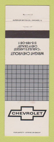 Matchbook Cover - Chevrolet Wright Carlisle IA
