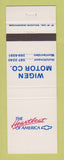 Matchbook Cover - Chevrolet Wigen Hutchinson Montevideo MN