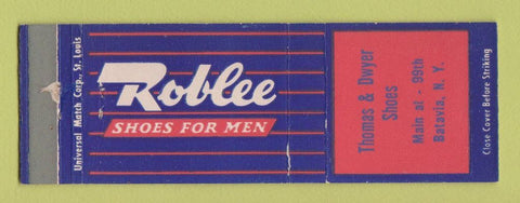 Matchbook Cover - Roblee Men's Shoes Thomas Dwyer Batavia NY