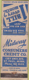 Matchbook Cover - Midway Consumers Credit Blue St Paul MN