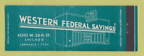 Matchbook Cover - Western Federal Savings Chicago IL Full Length