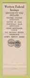 Matchbook Cover - Western Federal Savings Chicago IL Full Length