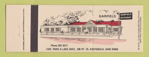 Matchbook Cover - Garfield Restaurant Ashtabula OH Full Length