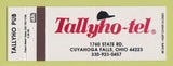 Matchbook Cover - Tallyho Tel Cuyahoga Falls OH Full Length