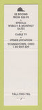 Matchbook Cover - Tallyho Tel Cuyahoga Falls OH Full Length