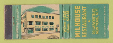 Matchbook Cover - Milhouse Restaurant New York City WEAR